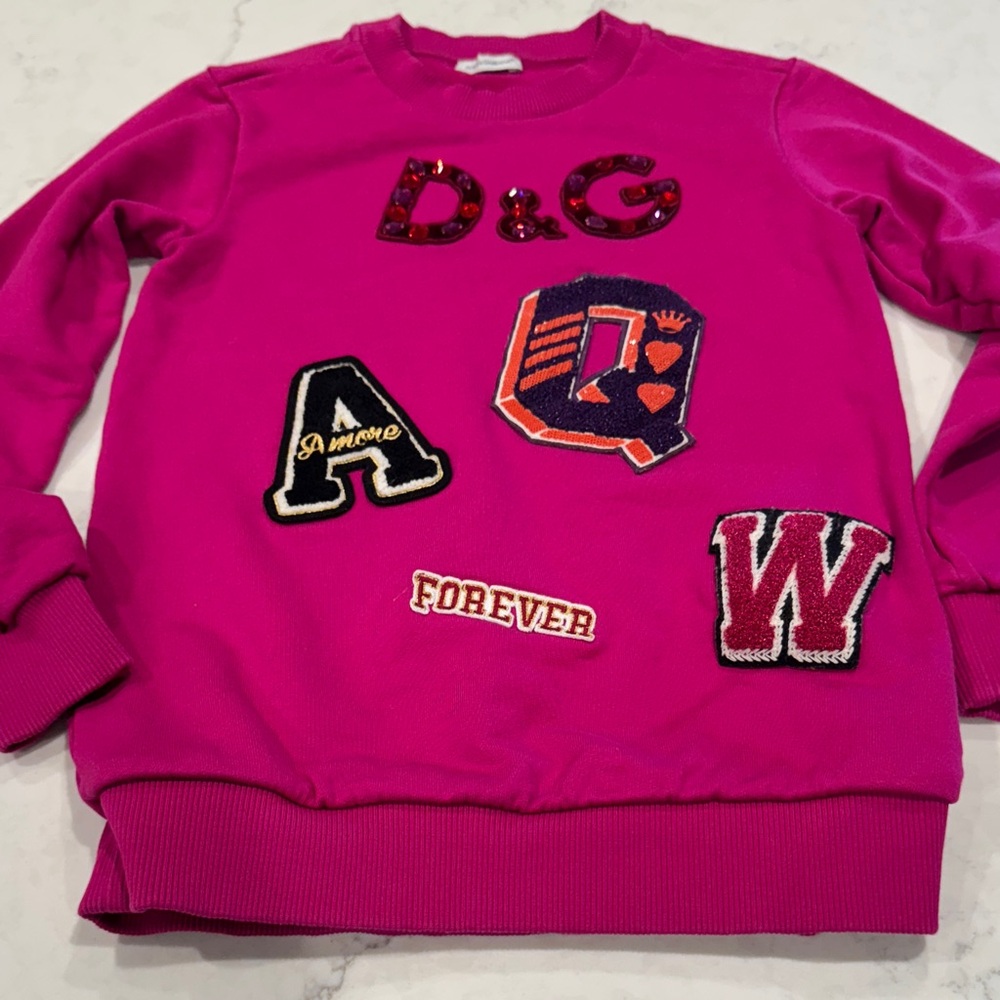 D&G Fuchsia Patchwork Sweatshirt